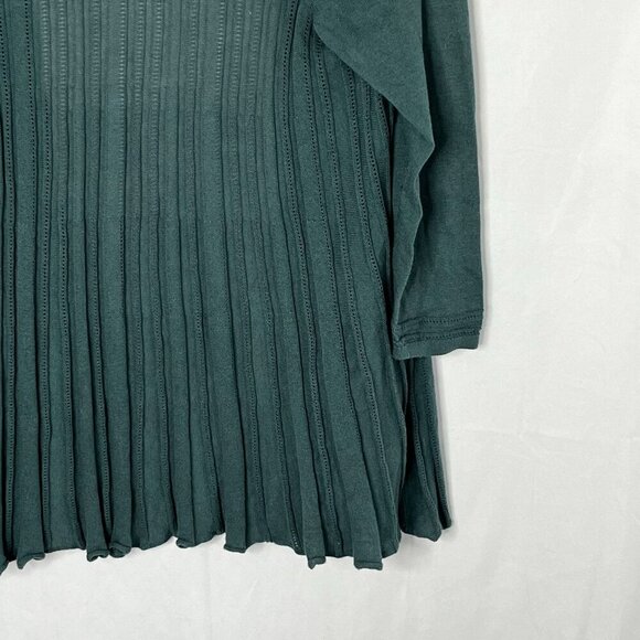 Knitted & Knotted Teal Open-Front Knit Lightweight Cardigan 100% Cotton Size XS - Picture 8 of 10